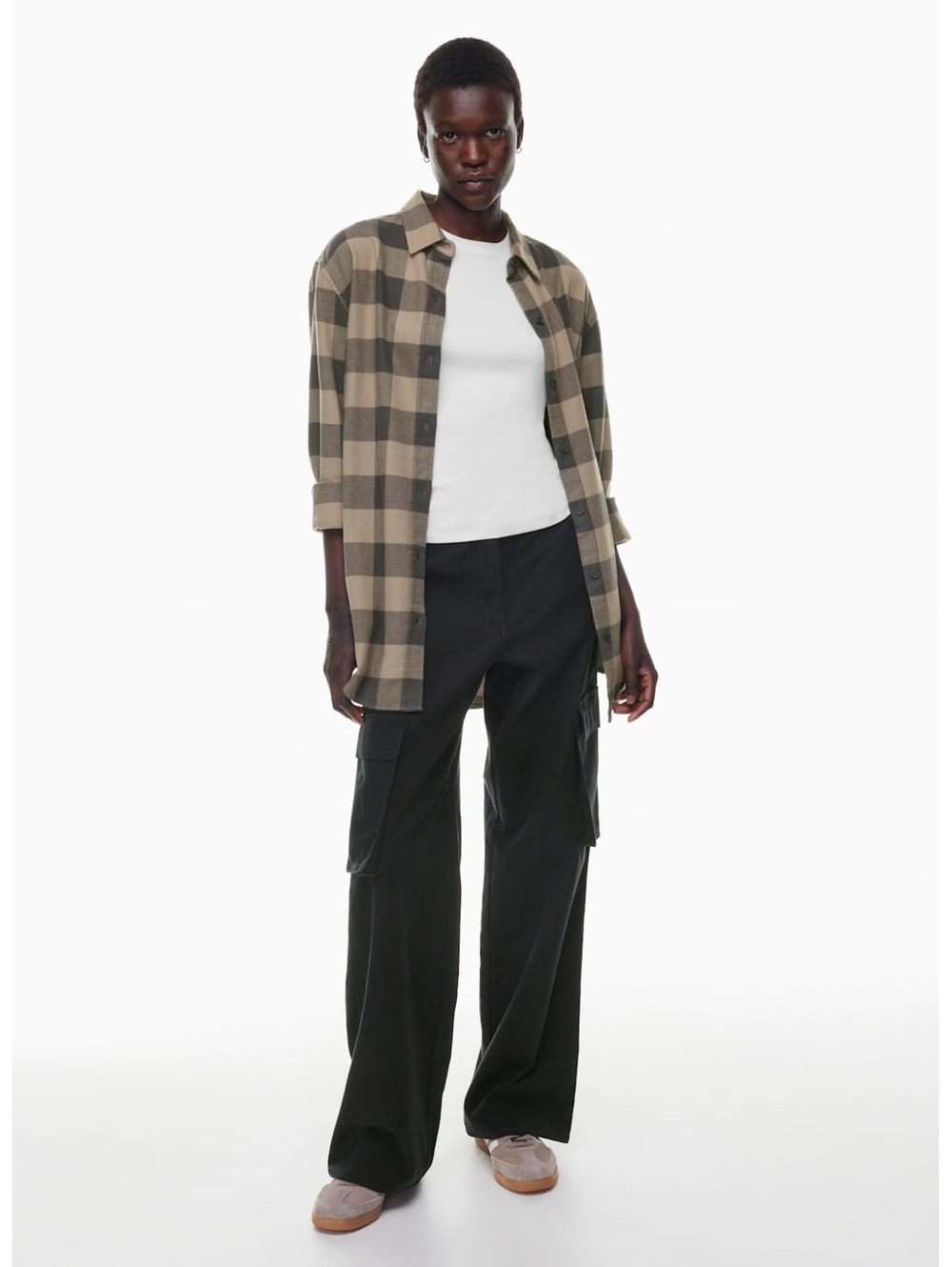 Aritzia Wilfred Free Women’s Flannel Sail Shirt Size Small Oversized